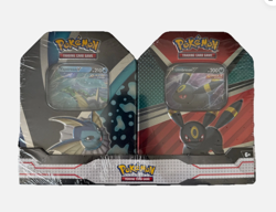 Pokemon TCG V Heroes Bundle Tins: 2-Pack of Vaporeon & Umbreon (SEALED) NEW! - Image 1