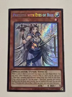 Priestess with Eyes of Blue LCKC-EN016 Secret Rare Yugioh Unlimited Edition Mint - Image 1