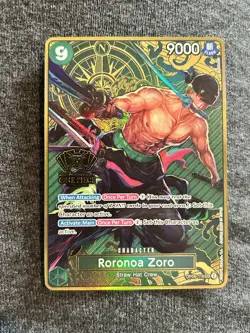 One Piece Roronoa Zoro 2ND Anniversary Gold Foil Alt Art Promo OP06-118 ENG - Image 1