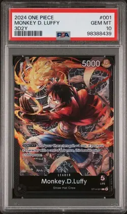 One Piece - Monkey D. Luffy - 3D2Y Leader - ST14-001 - PSA 10 - Image 1