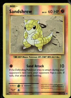 Pokemon Sandshrew 54/108 XY Evolutions Reverse Holo Common 2 Card Lot LP - Image 1