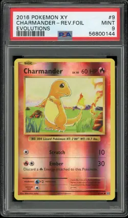 2016 Pokemon Charmander Reverse Holo XY Evolutions 9/108 PSA 9 - Image 1
