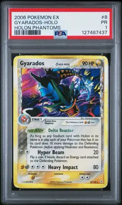 2006 POKEMON EX HOLON PHANTOMS 8 GYARADOS-REVERSE HOLO PSA 1 - Image 1