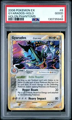 2006 POKEMON EX HOLON PHANTOMS #8 GYARADOS-HOLO PSA 2 - Image 1