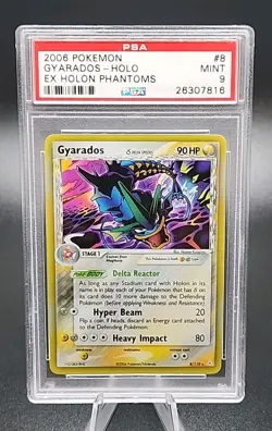 PSA 9 Mint 2006 POKEMON EX HOLON PHANTOMS #8 GYARADOS HOLO RARE - Image 1