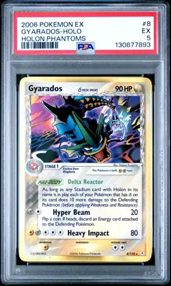 2006 POKEMON EX HOLON PHANTOMS #8 GYARADOS-HOLO PSA 5 - Image 1