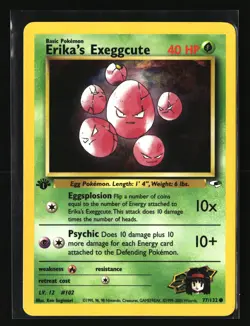 Pokemon ERIKAS EXEGGCUTE 77/132 1st Edition (2000 Gym Heroes) LP/NM - Image 1