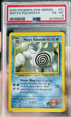 Pokemon TCG Misty's Poliwrath Gym Heroes 31/132, Regular 1st Edition Rare - Image 1