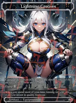 Lightning Greaves White Hair Anime Waifu Style Card For EDH and Playtest - Image 1
