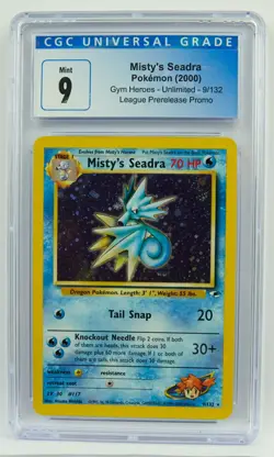 Misty's Sedra 009/132 CGC 9 Prerelease Gym Heroes VTG Graded Pokemon Card Slab - Image 1