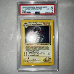 Gym Heroes Lt. Surges Magneton Holo #8/132 Rare WOTC Pokemon Card TCG NM PSA 7 - Image 2