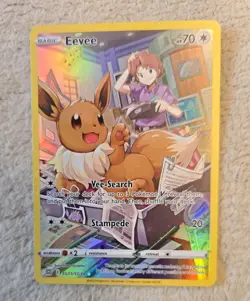 NM Eevee & Blue Full Art TG11/TG30 Brilliant Stars Holo Rare Pokemon Card - Image 1