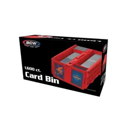 (1) BCW Red 1600-Count Baseball Trading Game Collectible Card Bin - Image 2