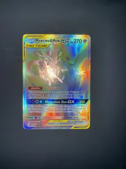 Mewtwo and Mew GX 242/236 Tag Team Full Art Textured Promo Card Pokemon TCG - Image 2