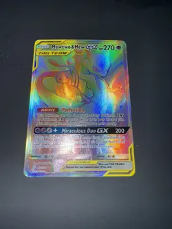 Mewtwo and Mew GX 242/236 Tag Team Full Art Textured Promo Card Pokemon TCG - Image 3