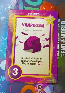 Doomlings Vampirism Red Eyes With Bat Art Dominant Holo Card - Image 1