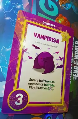 Doomlings Vampirism Red Eyes With Bat Art Dominant Holo Card - Image 2