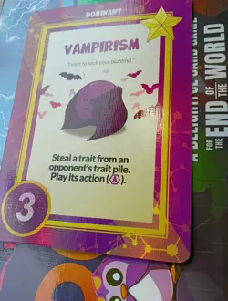 Doomlings Vampirism Red Eyes With Bat Art Dominant Holo Card - Image 3