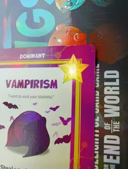 Doomlings Vampirism Red Eyes With Bat Art Dominant Holo Card - Image 4