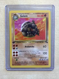 Pokemon TCG Fossil Golem 1st Edition Uncommon Card 36/62 - Image 1