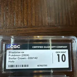 CGC 10 Blastoise EX 030/142 Stellar Crown Full Art Double Rare Pokemon Card - Image 3