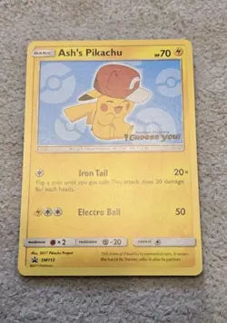LP Ash's Pikachu SM113 Sm Regular Pokemon Card - Image 2