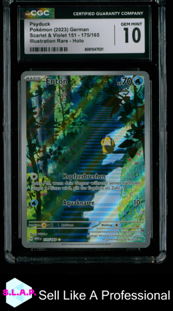 PSYDUCK POKEMON 175 2023 SCARLET & VIOLET 151 HOLO DE CGC 10 - Image 1