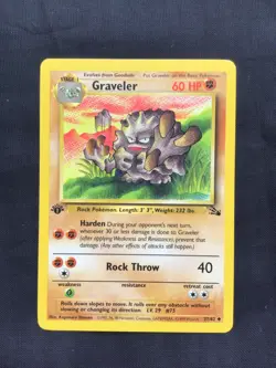 Pokemon Cards: Fossil 1st Edition Uncommon: Graveler 37/62 - Image 1