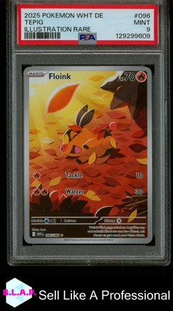 TEPIG ILLUSTRATION RARE POKEMON GERMAN WHT DE-WHITE FLARE 2025 096 PSA 9 - Image 1