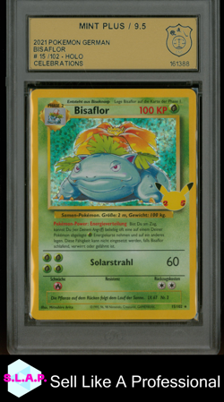 BISAFLOR POKEMON 15/102 2021 CELEBRATIONS HOLO GERMAN GSG 9.5 - Image 1