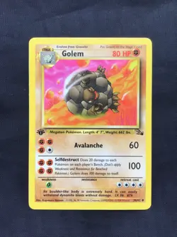Pokemon Cards: Fossil 1st Edition Uncommon: Golem 36/62 - Image 1