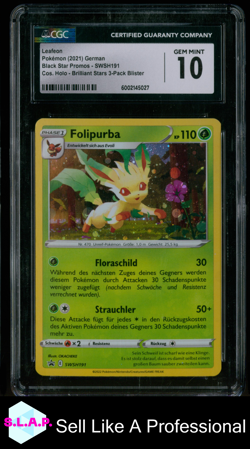LEAFEON POKEMON SWSH191 2021 SWSH BLACK STAR PROMOS HOLO DE CGC 10 - Image 1