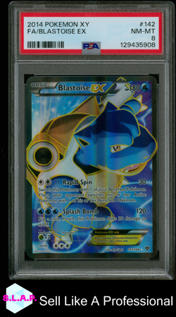 FA/BLASTOISE EX POKEMON XY 2014 142 PSA 8 - Image 1