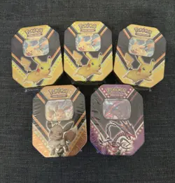 Pokemon TCG V Powers Tin Pikachu V Eevee V Endynalos V Englisch Sealed - Image 1