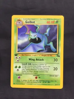 Pokemon Cards: Fossil 1st Edition Uncommon: Golbat 34/62 - Image 1