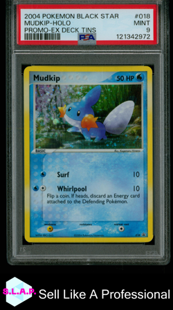 MUDKIP-HOLO PROMO-EX DECK TINS POKEMON BLACK STAR PROMO 2004 018 PSA 9 - Image 1
