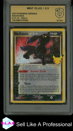NACHTARA POKEMON 17/17 2021 CELEBRATIONS GOLD STAR HOLO GSG 9.5 - Image 1