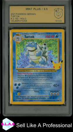 TURTOK POKEMON 2/102 2021 CELEBRATIONS HOLO GERMAN GSG 9.5 - Image 1