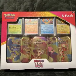 Pokemon TCG Scarlet & Violet 151 5-Pack of Mini Tins and 4 Promos Costco Bundle - Image 1