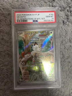 PSA 10 Meowth AR 192/SV-P Pokemon Card Starter Deck Generations Promo Japanese - Image 1