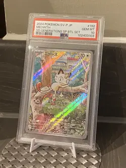 Meowth AR 192/SV-P PSA 10 Pokemon Card Starter Deck Generations Promo Japanese - Image 1