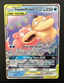 Pokemon Card - Slowpoke & Psyduck GX 35/236 (Tag Team) Sm-Unified Minds Holo - Image 1
