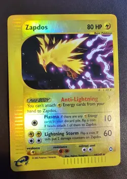 Zapdos 44/147 Aquapolis Reverse Holo Rare Pokemon Card LP 🔥 - Image 1