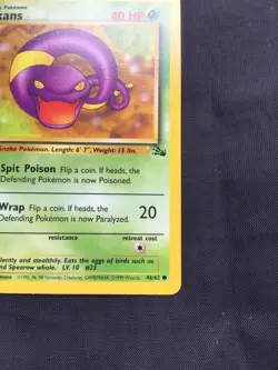 Pokemon Cards: Fossil 1st Edition Common: Ekans 46/62 - Image 4