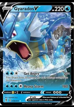 Pokemon TCG Gyarados v Full Art Ultra Rare Card 28/203 2021 SWSH Evolving Skies - Image 1