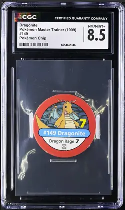 1999 Pokemon MASTER Trainer Board Game CGC 8.5 DRAGONITE Chip Card Token PSA BGS - Image 1