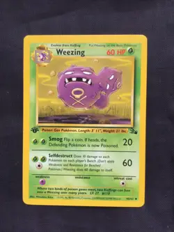 Pokemon Cards: Fossil 1st Edition Uncommon: Weezing 45/62 - Image 1