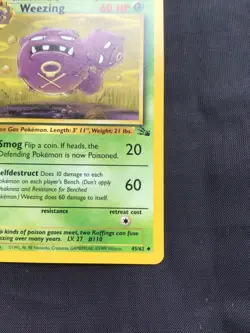 Pokemon Cards: Fossil 1st Edition Uncommon: Weezing 45/62 - Image 4