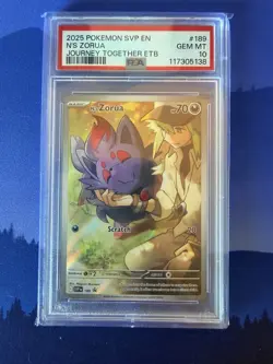 N's Zorua 189 Sv: Scarlet & Violet Promo Cards Holo PSA 10 - Image 1