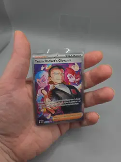 NM Team Rocket's Giovanni 238/182 SIR Pokemon Card Destined Rivals Near Mint - Image 5